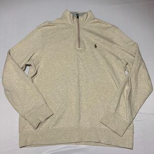 Polo Ralph Lauren Men's M Quarter Zip Pullover Sweater Oatmeal Heather